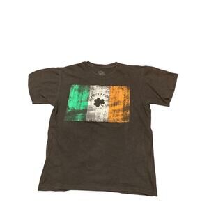 Vintage Grunge Ireland Patriotic Flag Tshirt Shamrock Sz M
